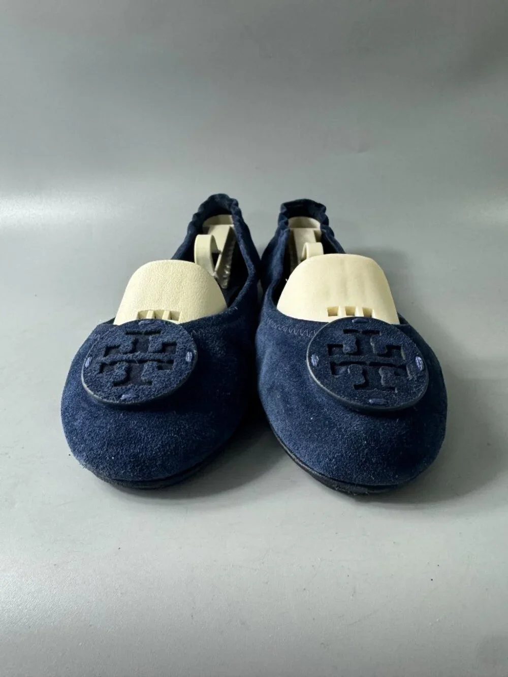 Tory Burch Navy Blue Suede Flats, Size 9 M